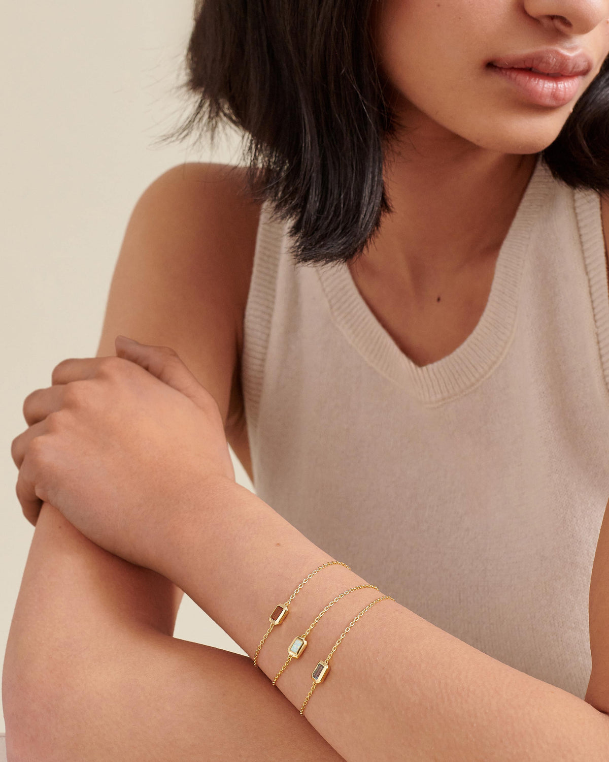 Pulseira Art Déco Granada - Ouro 18K | SILLENE