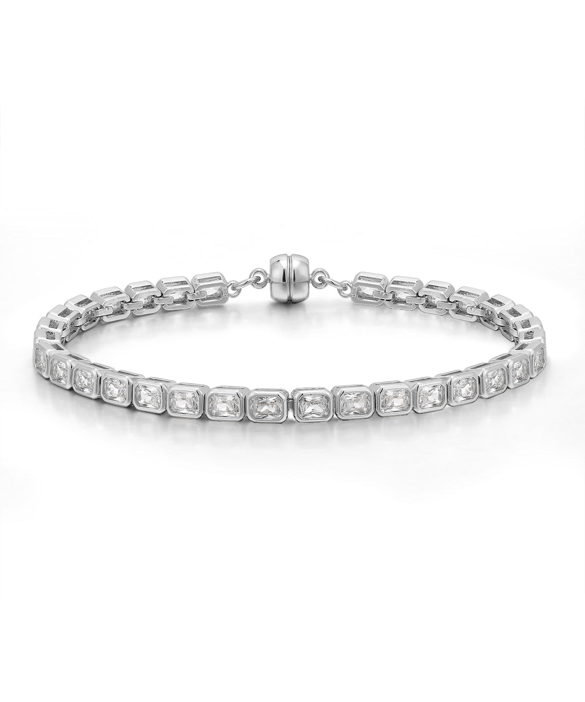 Pulseira Bisel Ballier Cristal - Prata | SILLENE