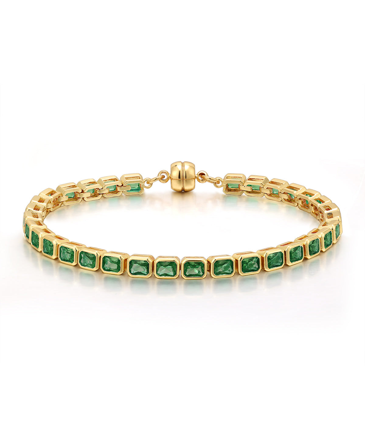 Pulseira Bisel Ballier Esmeralda Verde - Ouro 18K | SILLENE