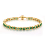 Pulseira Bisel Ballier Esmeralda Verde - Ouro 18K | SILLENE