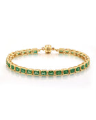 Pulseira Bisel Ballier Esmeralda Verde - Ouro 18K | SILLENE