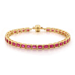 Pulseira Bisel Ballier Rosa - Ouro 18K | SILLENE