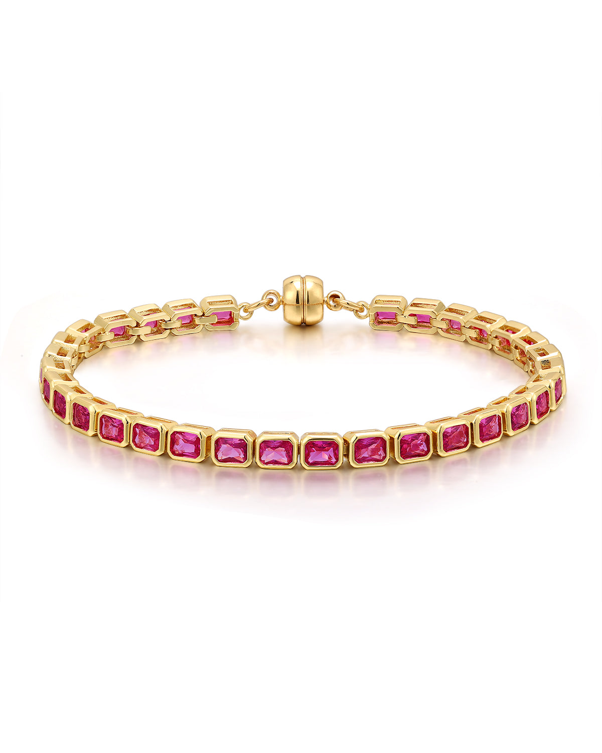 Pulseira Bisel Ballier Rosa - Ouro 18K | SILLENE