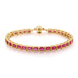 Pulseira Bisel Ballier Rosa - Ouro 18K | SILLENE