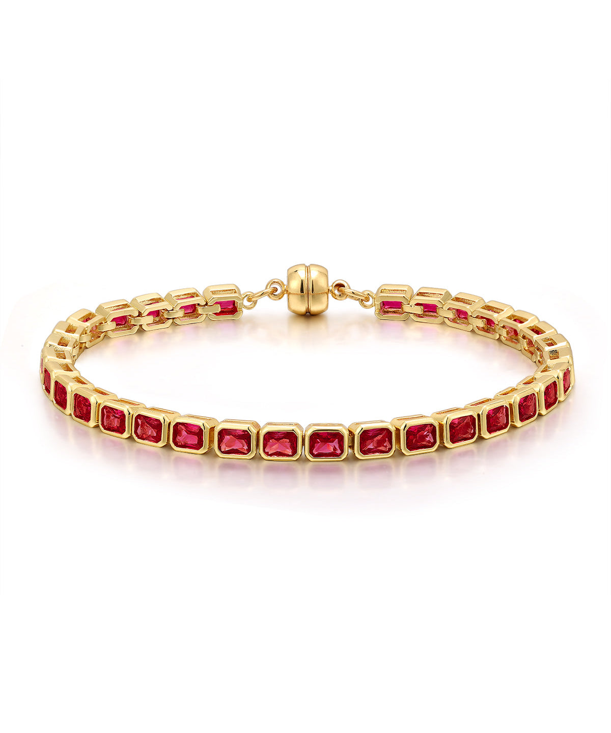 Pulseira Bisel Ballier Rubi Vermelho - Ouro 18K | SILLENE