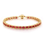 Pulseira Bisel Ballier Rubi Vermelho - Ouro 18K | SILLENE