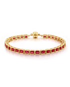Pulseira Bisel Ballier Rubi Vermelho - Ouro 18K | SILLENE