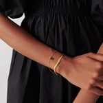 Pulseira Charme Pedra Malaquita - Ouro 18K | SILLENE