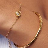 Pulseira Coração Ruby Cristal - Ouro 18K | SILLENE