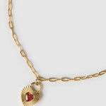 Pulseira Coração Ruby Vermelho - Ouro 18K | SILLENE