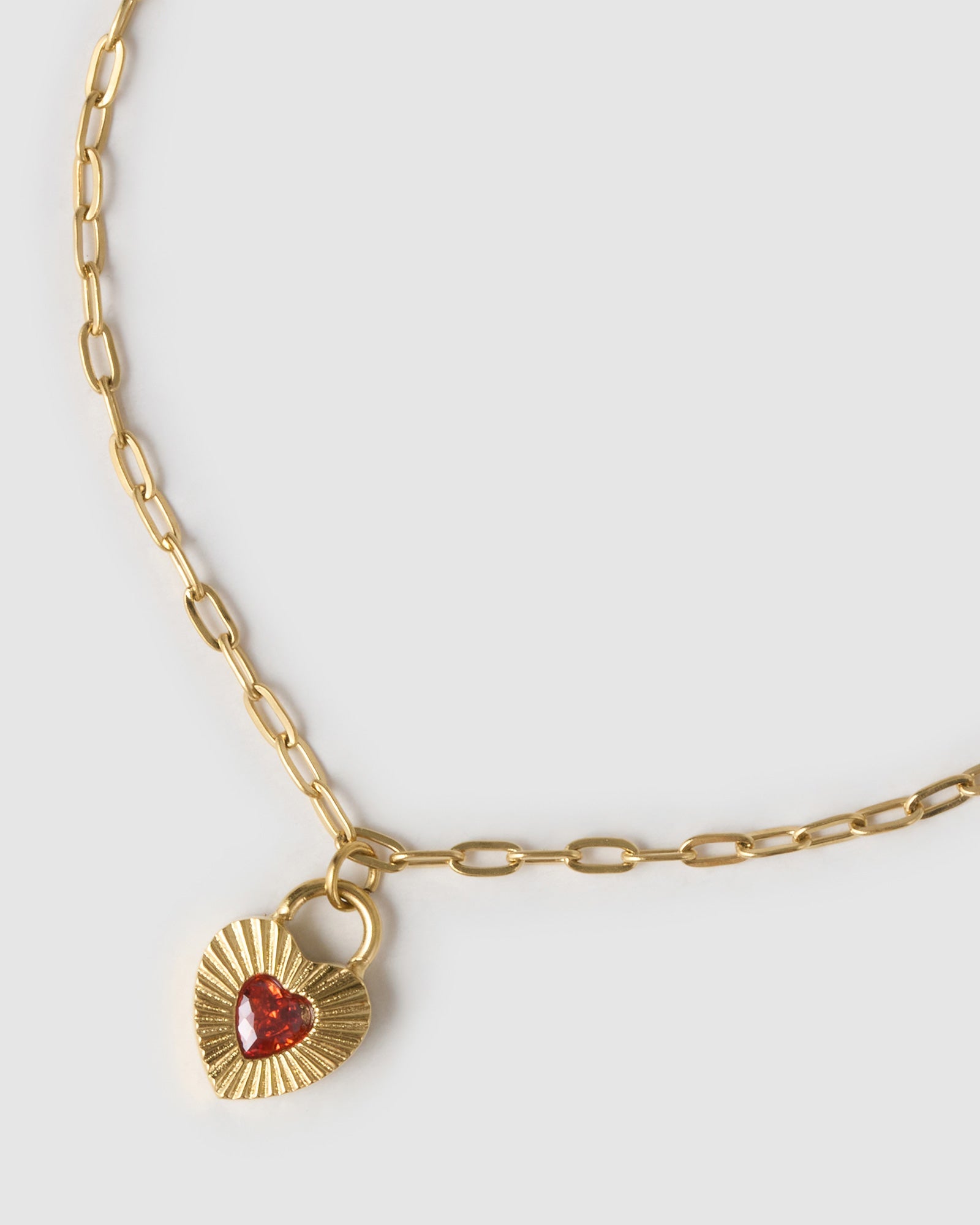Pulseira Coração Ruby Vermelho - Ouro 18K | SILLENE