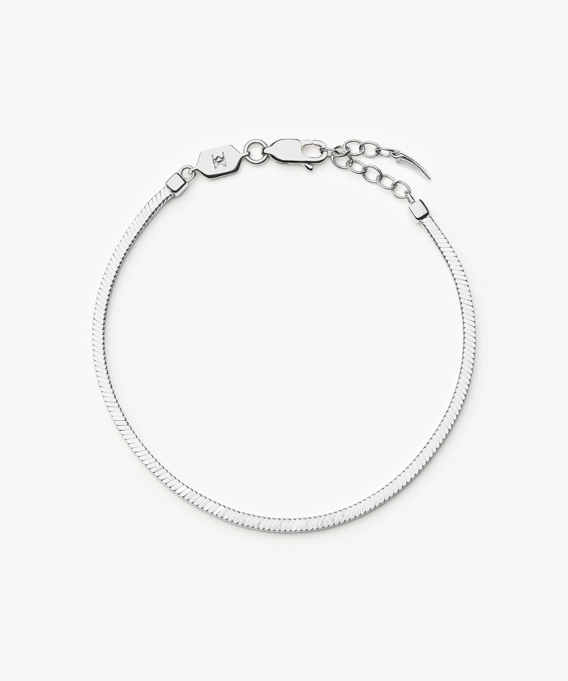 Pulseira Corrente Cobra Quadrada - Prata | SILLENE