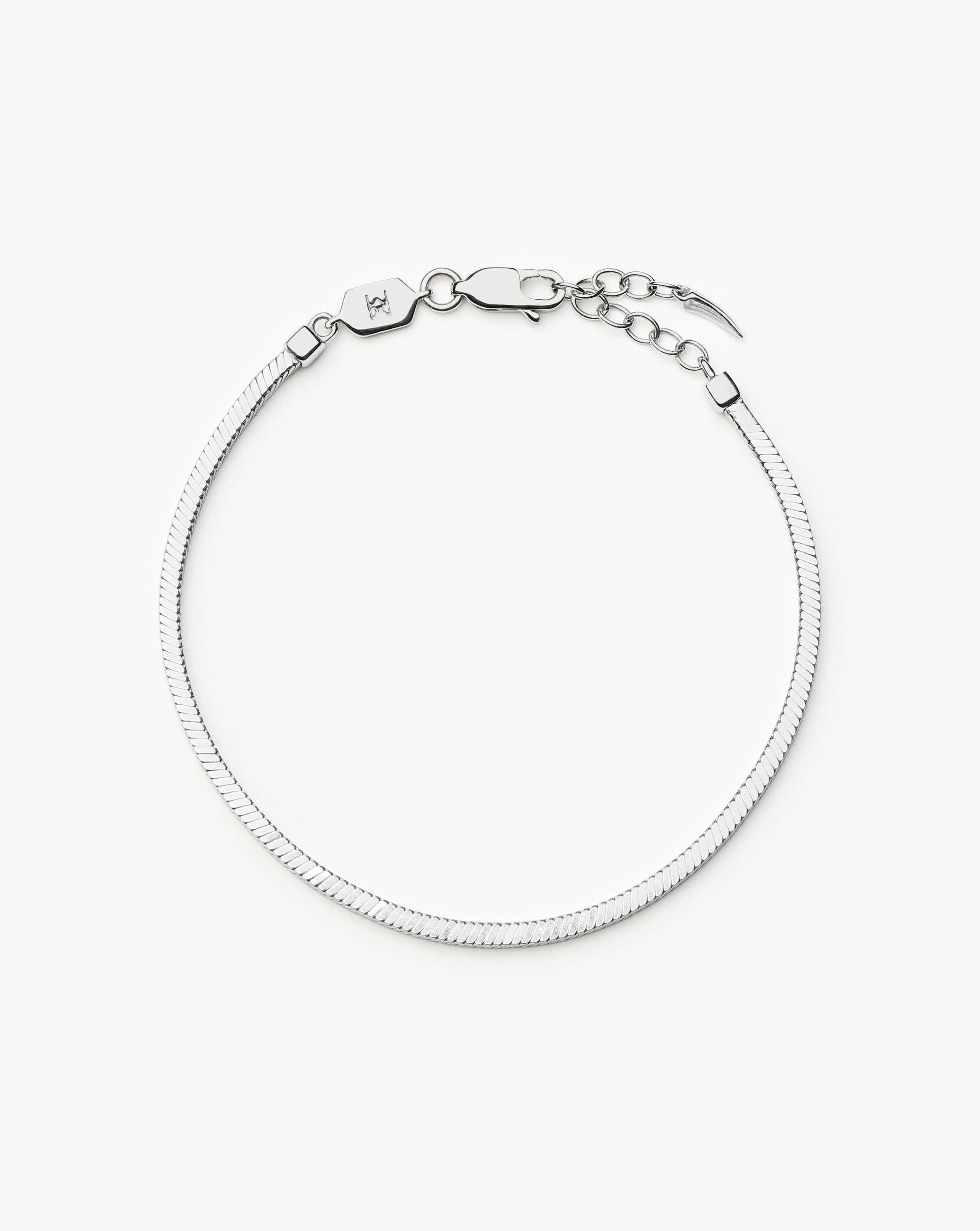 Pulseira Corrente Cobra Quadrada - Prata | SILLENE