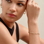 Detalhe da Pulseira Corrente Paperclip - Ouro 18K | SILLENE