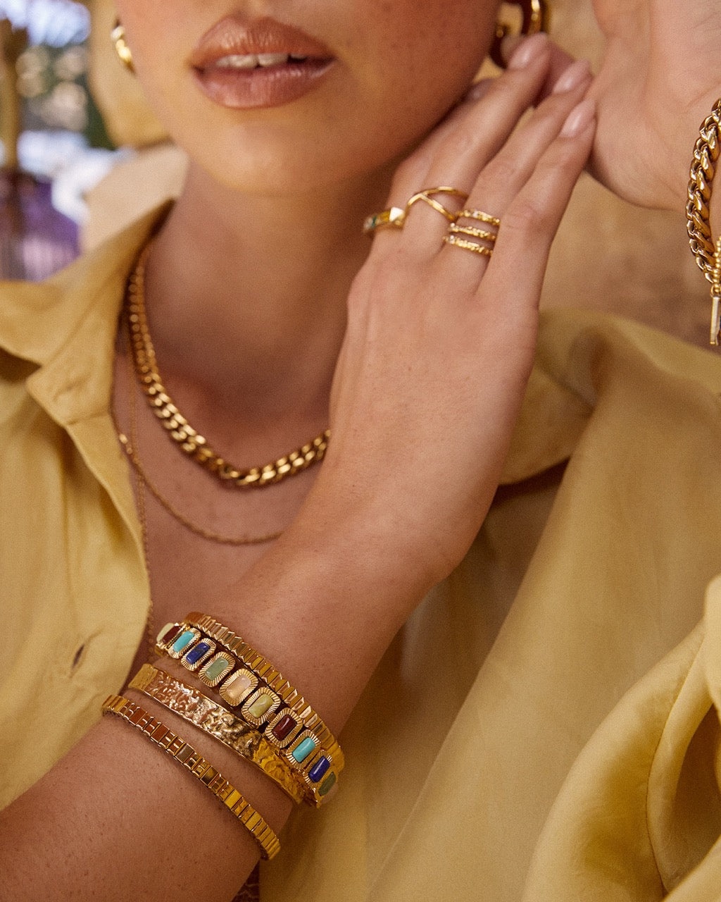 Pulseira Elkie - Ouro 18K | SILLENE - uso