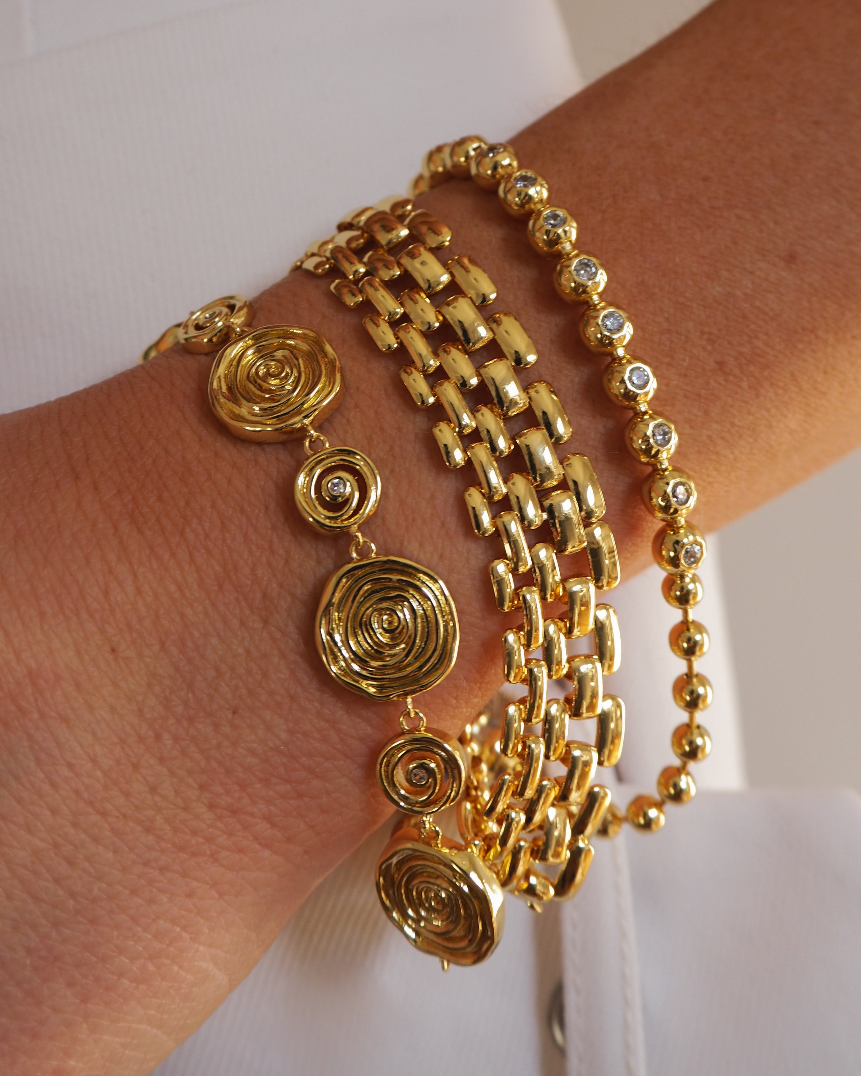 Detalhe da Pulseira Elos Celine - Ouro 18K | SILLENE
