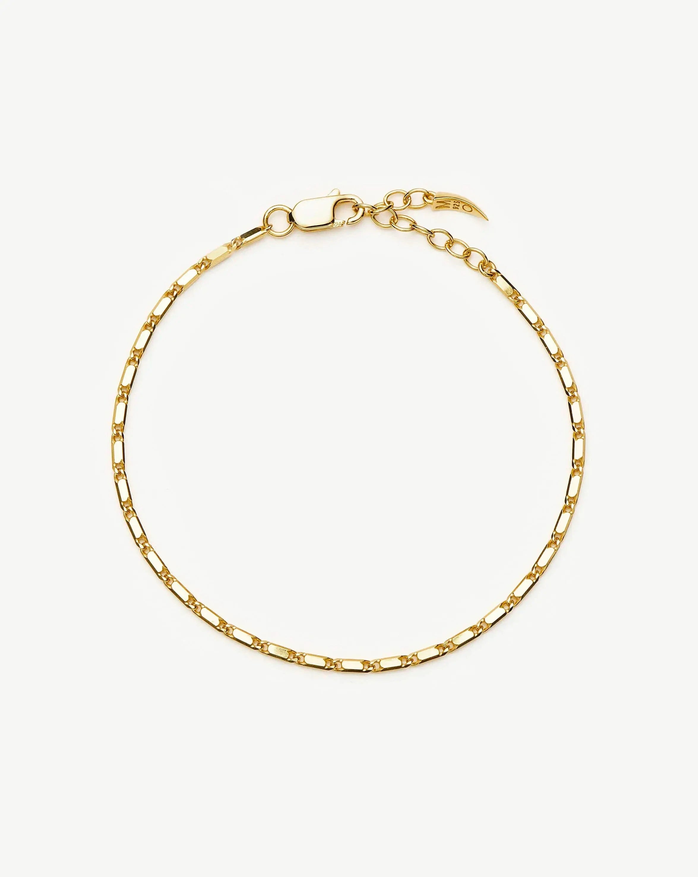 Pulseira Elos Retangulares - Ouro 18K | SILLENE