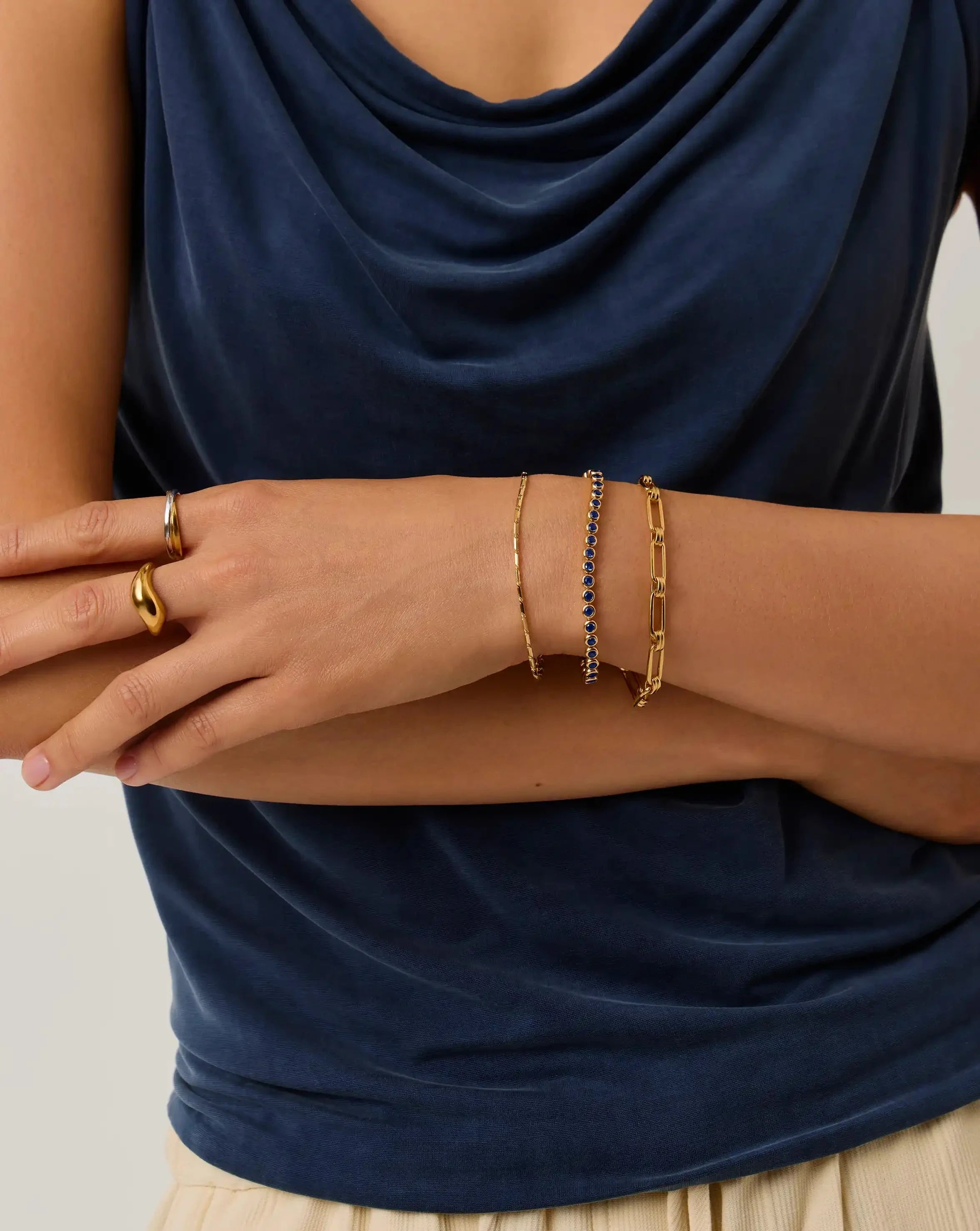 Pulseira Elos Retangulares - Ouro 18K | SILLENE