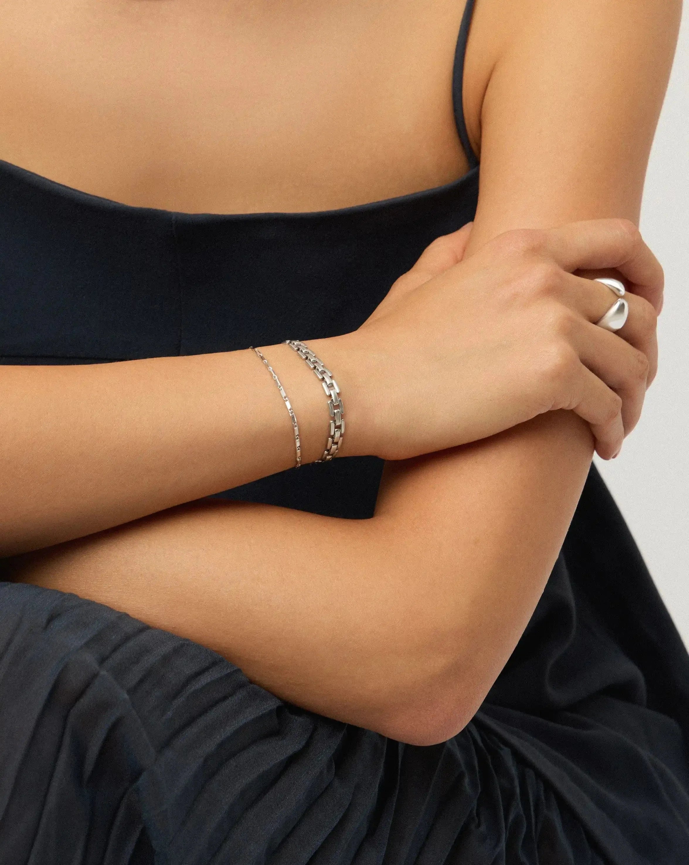 Pulseira Elos Retangulares - Prata | SILLENE