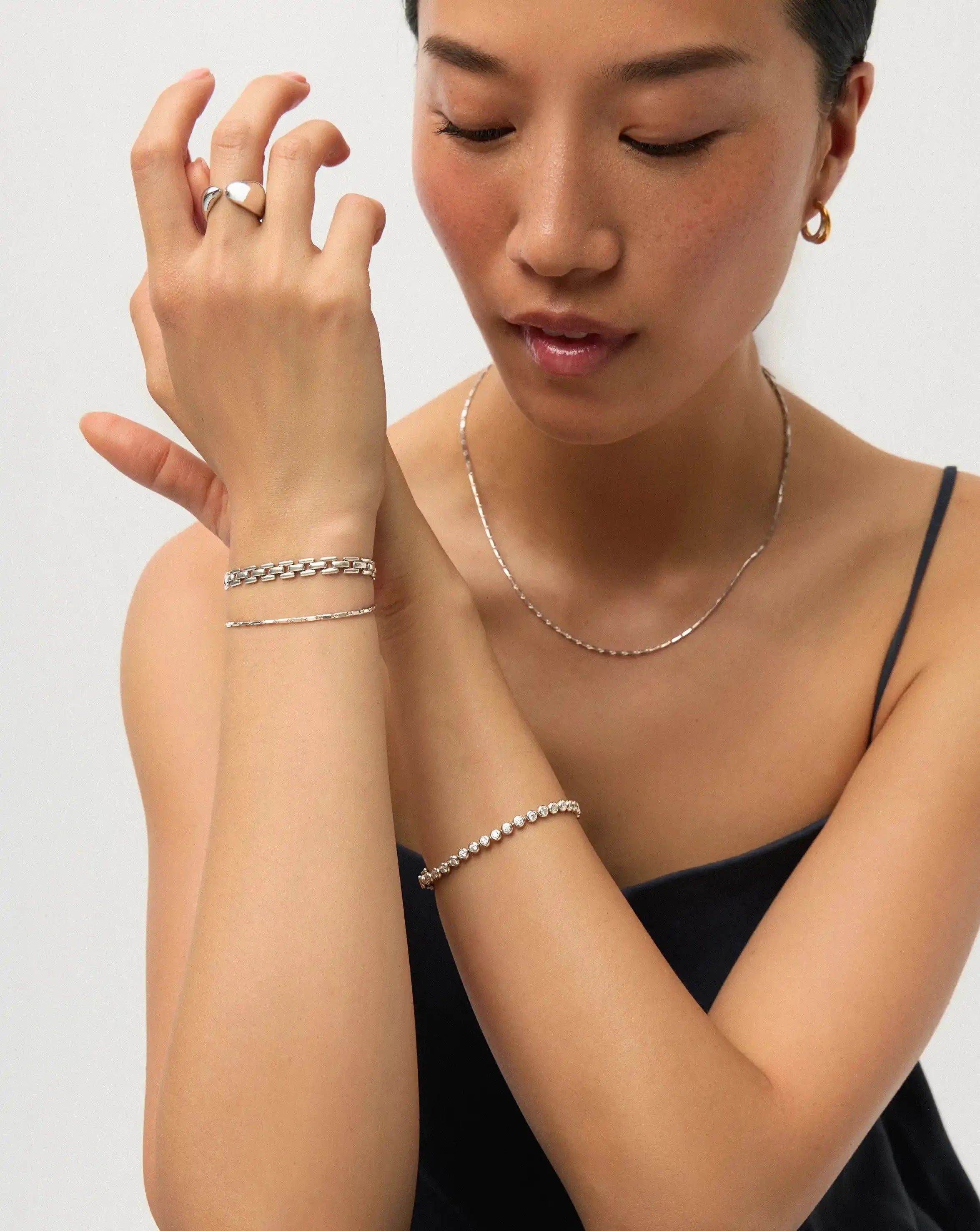 Pulseira Elos Retangulares - Prata | SILLENE