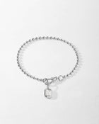Pulseira Globo Pedra do Mês - Abril (Topázio Branco) - Prata | SILLENE