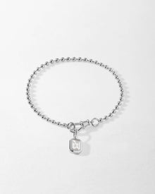 Pulseira Globo Pedra do Mês - Abril (Topázio Branco) - Prata | SILLENE