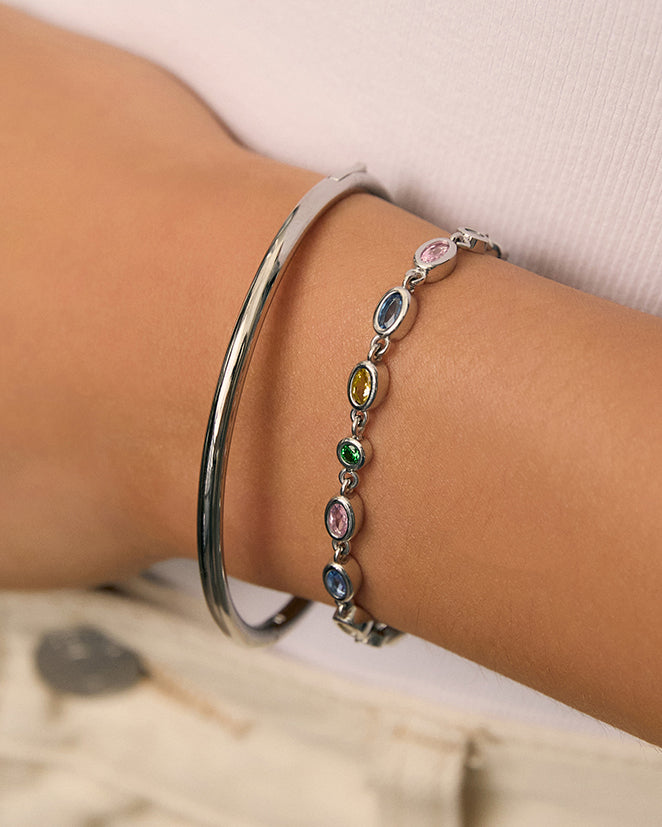 Pulseira Isadora Multicolor - Prata | SILLENE