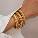 Pulseira Kit Corrente Cobra (3 unidades) - Ouro 18K | SILLENE