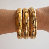 Pulseira Kit Corrente Cobra (3 unidades) - Ouro 18K | SILLENE