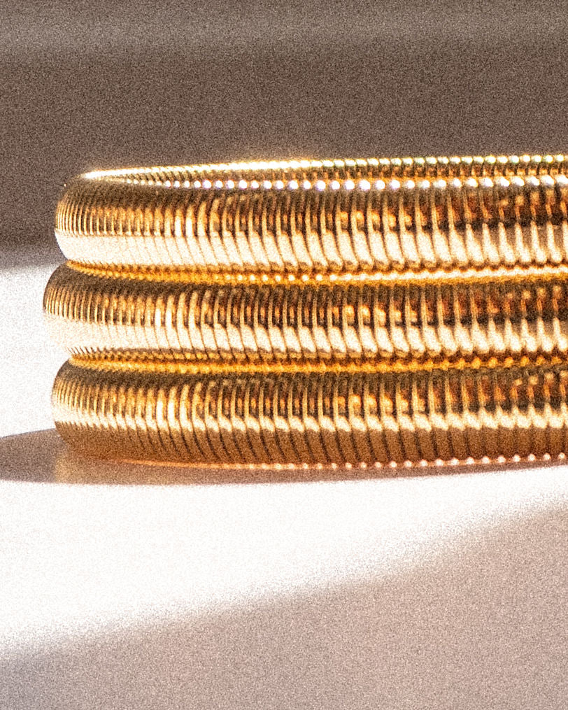 Pulseira Kit Mini Corrente Cobra (3 unidades) - Ouro 18K | SILLENE