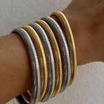 Pulseira Kit Mini Corrente Cobra (3 unidades) - Ouro 18K | SILLENE