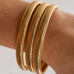 Pulseira Kit Mini Corrente Cobra (3 unidades) - Ouro 18K | SILLENE