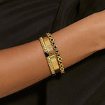Pulseira Maeve Preta - Ouro 18K | SILLENE