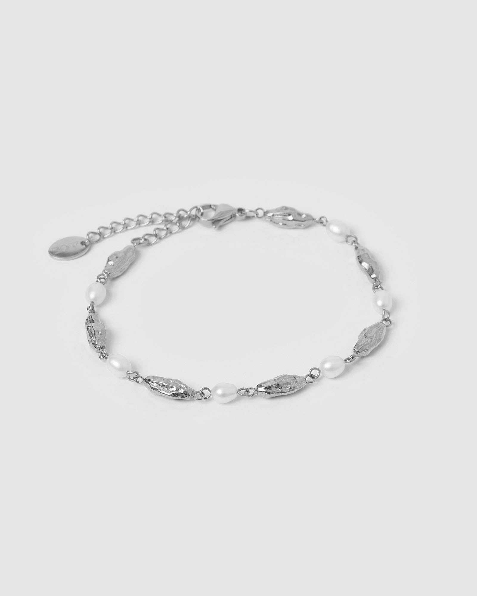 Pulseira Mimi Pérola e Prata - Prata | SILLENE
