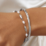 Pulseira Mimi Pérola e Prata - Prata | SILLENE