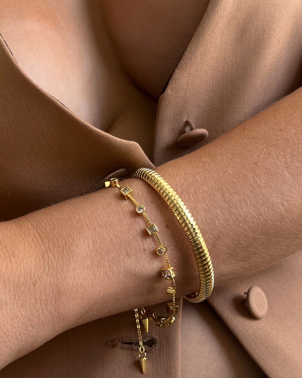 Pulseira Mini Corrente Cobra - Ouro 18K | SILLENE