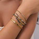 Pulseira Nellie Azul-Marinho - Ouro 18K | SILLENE
