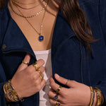 Pulseira Nellie Azul-Marinho - Ouro 18K | SILLENE