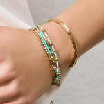 Pulseira Nellie Azul-Oceano - Ouro 18K | SILLENE