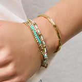 Pulseira Nellie Azul-Oceano - Ouro 18K | SILLENE