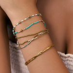 Pulseira Nellie Azul-Oceano - Ouro 18K | SILLENE