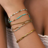 Pulseira Nellie Azul-Oceano - Ouro 18K | SILLENE