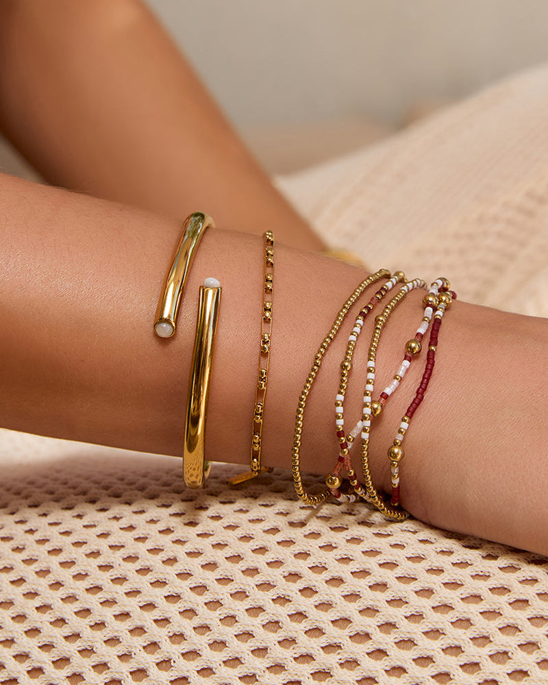 Pulseira Nellie Bordô - Ouro 18K | SILLENE