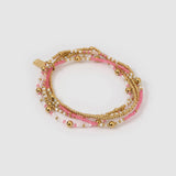 Pulseira Nellie Rosa Chiclete - Ouro 18K | SILLENE
