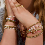 Pulseira Nellie Rosa Chiclete - Ouro 18K | SILLENE