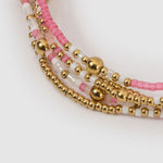 Pulseira Nellie Rosa Chiclete - Ouro 18K | SILLENE