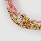 Pulseira Nellie Rosa Chiclete - Ouro 18K | SILLENE