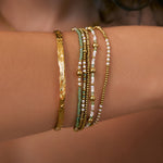 Pulseira Nellie Verde-Floresta - Ouro 18K | SILLENE