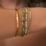 Pulseira Nellie Verde-Floresta - Ouro 18K | SILLENE