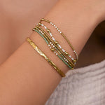 Pulseira Nellie Verde-Floresta - Ouro 18K | SILLENE